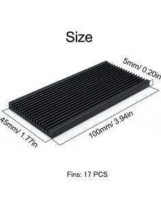 Disipador de Calor de Aluminio Awxlumv 100x45x5mm 2 Pcs 2
