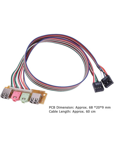 Panel Frontal de Computadora USB 2.0 ThtRht - 2 Puertos + Audio