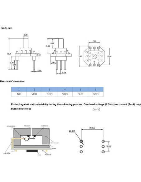 Módulo Sensor Transmisor de Presión de Gas 0-40kpa GODIYMODULES