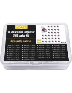 Kits de Capacitores SMD 0603 VANXY 600Pcs 1pF-10F 2
