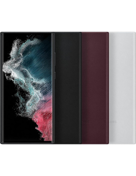 Funda de Cuero Samsung Galaxy S22 Ultra - Absorbente de Impactos, Negra Funda de Cuero Samsung Galaxy S22 Ultra - Absorbente de Impactos, Negra