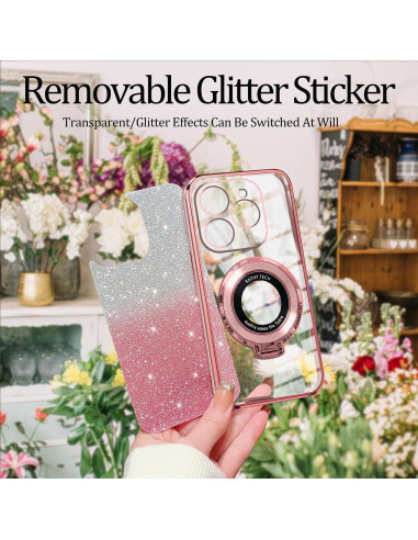 Funda de Silicona Rosa para Tecno Spark 20 Pro con Soporte