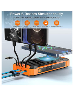 Banco de Energía Solar 36000mAh Shenzhen PN-W22 Inalámbrico 2