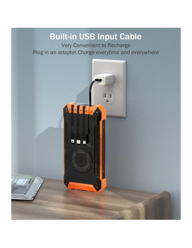 Banco de Energía Solar 36000mAh Shenzhen PN-W22 Inalámbrico