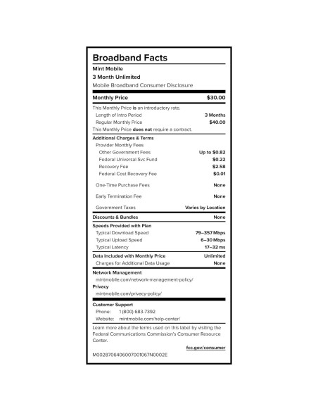 Plan de teléfono Mint Mobile 3 meses ilimitado 5G