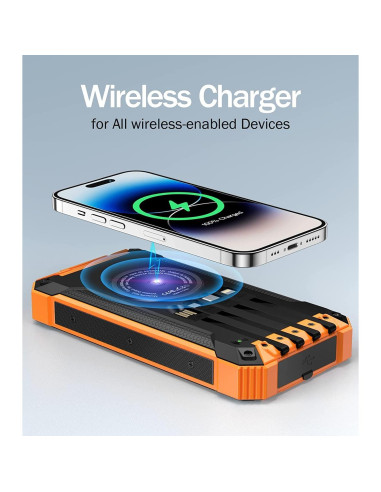 Banco de Energía Solar 36000mAh Shenzhen PN-W22 Inalámbrico