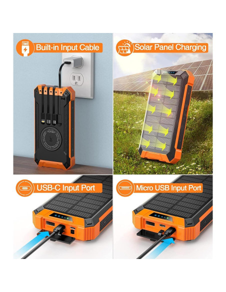 Banco de Energía Solar 36000mAh Shenzhen PN-W22 Inalámbrico