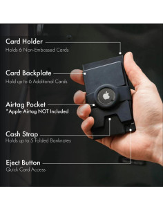 Tarjetero de Aluminio Ekster con Soporte para AirTag Negro 2