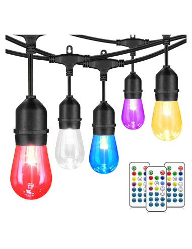 Luces de Cuerda LED Mlambert 29,26m RGB 35 Bombillas Negro