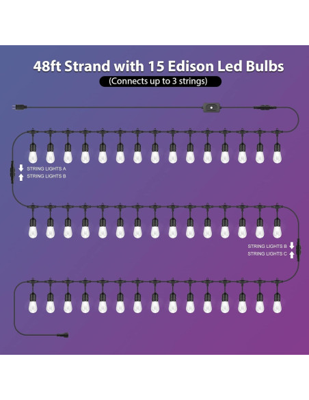 Luces de Cuerda LED Mlambert 29,26m RGB 35 Bombillas Negro Luces de Cuerda LED Mlambert 29,26m RGB 35 Bombillas Negro
