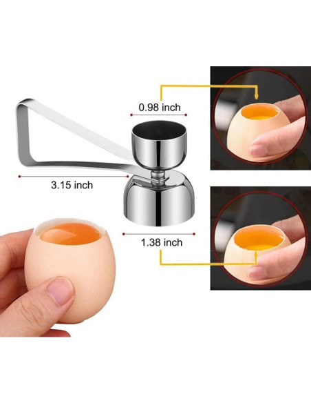 Abridor de Cáscara de Huevo Jowxsx de Acero Inoxidable