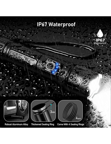 Linterna LED Recargable Blukar K9138 Impermeable 5 Modos