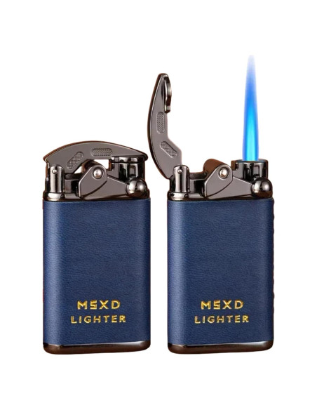 Encendedor de Butano NINSI Retro Azul, Recargable y a Prueba de Viento