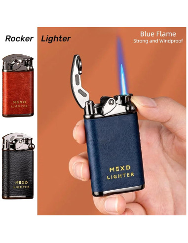 Encendedor de Butano NINSI Retro Azul, Recargable y a Prueba de Viento