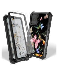 Funda Dura Doble Capa Dikoer para TCL K11 T432W 2024 Mariposa
