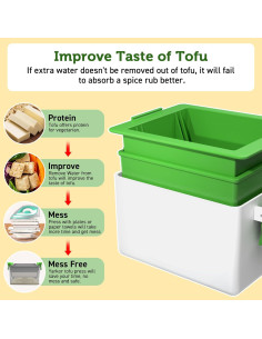 Prensa de Tofu Yarkor T1, Drenador y Colador, 438g 2