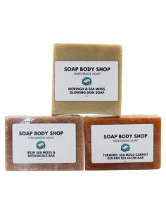 Juego de Jabones de Musgo Marino Irlandés - 3 Piezas con Leche de Cabra