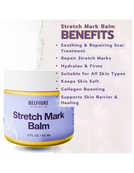 Bálsamo Natural Belfiore Herbal 56.7g - Repara Estrías y Cicatrices