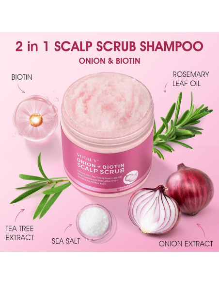 Exfoliante y Tratamiento Cuero Cabelludo Cebolla y Romero 300g + 120ml Exfoliante y Tratamiento Cuero Cabelludo Cebolla y Romero 300g + 120ml