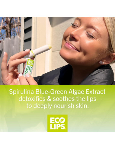 Bálsamo Labial Orgánico Eco Lips Lip Food Limón Espirulina 45g