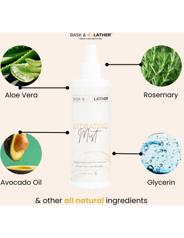 Mist Hidratante para Cabello Bask & Lather 227 ml - Acondicionador Sin Enjuague