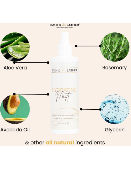 Mist Hidratante para Cabello Bask & Lather 227 ml - Acondicionador Sin Enjuague