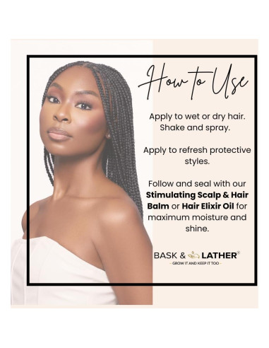 Mist Hidratante para Cabello Bask & Lather 227 ml - Acondicionador Sin Enjuague