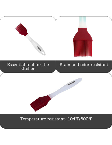 Brocha de Silicona Mirro 21.6 cm Roja para Cocina y Parrilla