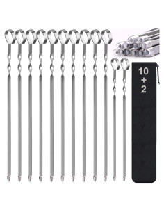 Brochetas de Acero Inoxidable LANNEY 43 cm - Paquete de 12