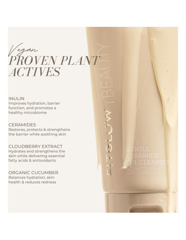 Gel Limpiador Suave de Ceramida Fitglow 120ml - Vegano y Sin Fragancia