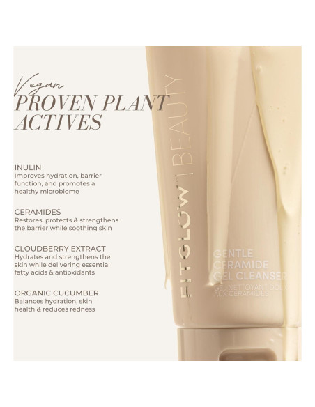 Gel Limpiador Suave de Ceramida Fitglow 120ml - Vegano y Sin Fragancia