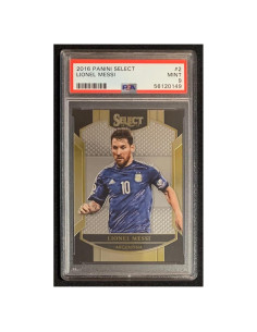 Tarjeta de Fútbol Panini Select Lionel Messi 2016 PSA 9