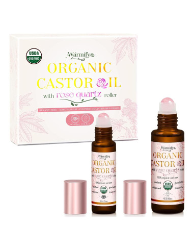 Aceite de Ricino Orgánico Roll On Warmify - Cuarzo Rosa 160g