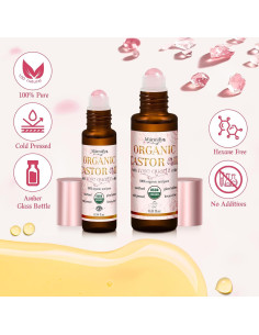 Aceite de Ricino Orgánico Roll On Warmify - Cuarzo Rosa 160g 2