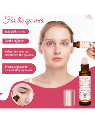 Aceite de Ricino Orgánico Roll On Warmify - Cuarzo Rosa 160g