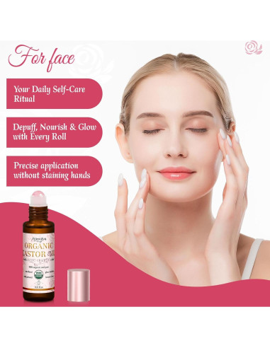 Aceite de Ricino Orgánico Roll On Warmify - Cuarzo Rosa 160g