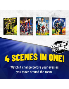 Póster 3D Soccer Stars 1 Flip - Haaland, Messi, Ronaldo, Mbappé - 40.64x30.48 cm 2
