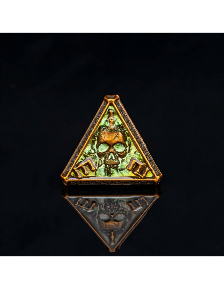 Juego de Dados DND de Metal Rolledomain Calavera Bronce 7 Piezas