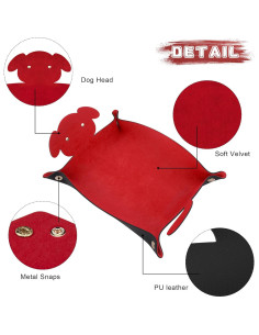 Bandeja de Dados para Perros SIQUK 2 Piezas Plegables Negro Rojo 2