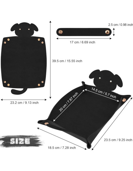 Bandeja de Dados para Perros SIQUK 2 Piezas Plegables Negro Rojo