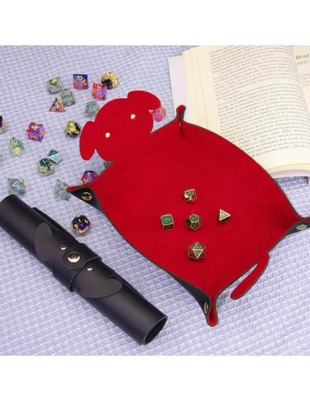 Bandeja de Dados para Perros SIQUK 2 Piezas Plegables Negro Rojo