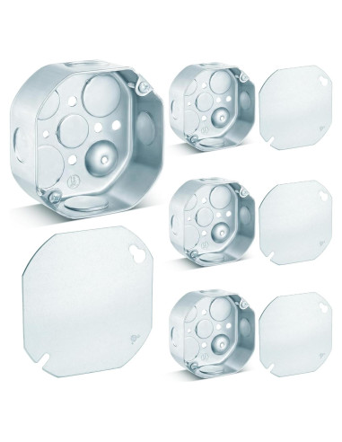 4 Cajas de Conexiones Eléctricas Octagonales Copkim 10.16x10.16 cm