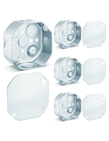 4 Cajas de Conexiones Eléctricas Octagonales Copkim 10.16x10.16 cm