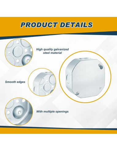 4 Cajas de Conexiones Eléctricas Octagonales Copkim 10.16x10.16 cm