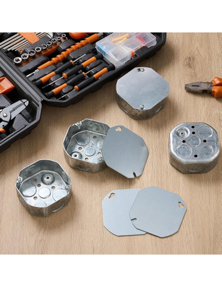 4 Cajas de Conexiones Eléctricas Octagonales Copkim 10.16x10.16 cm