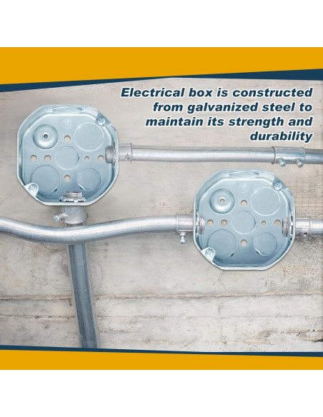 4 Cajas de Conexiones Eléctricas Octagonales Copkim 10.16x10.16 cm