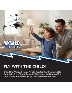 Helicóptero RC Baby Yoda Star Wars - Control Remoto LED 8+ 2