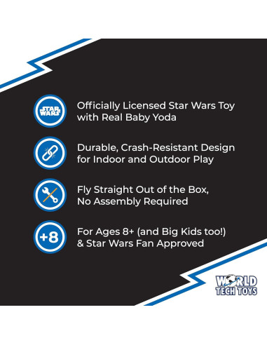 Helicóptero RC Baby Yoda Star Wars - Control Remoto LED 8+