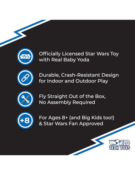 Helicóptero RC Baby Yoda Star Wars - Control Remoto LED 8+ Helicóptero RC Baby Yoda Star Wars - Control Remoto LED 8+