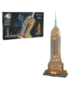 Kit Modelo 3D Edificio Empire State 4D Build con LED 479 Pzs